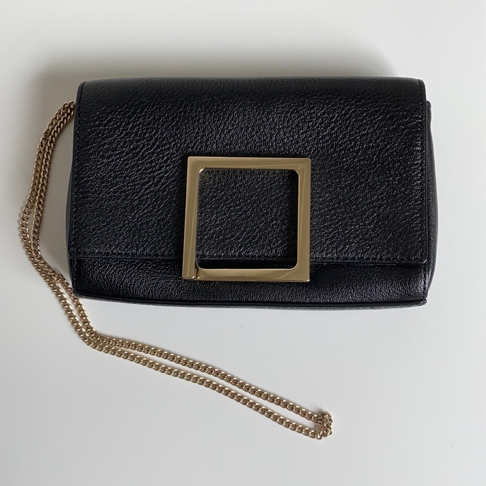 Black Purificación García clutch with chain